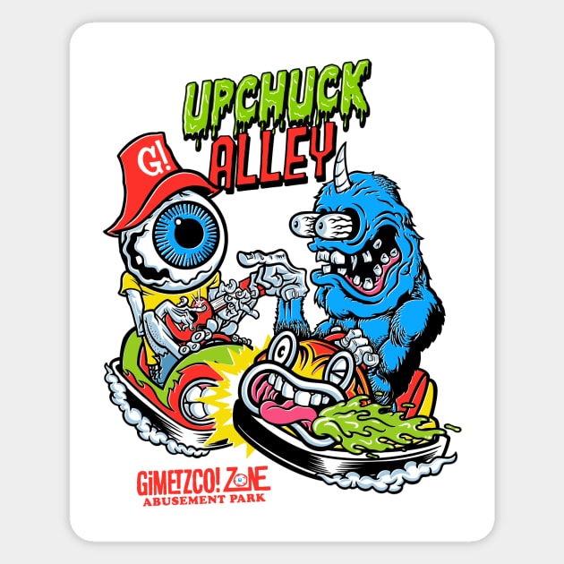 Upchuck Alley - front/back Sticker by GiMETZCO!